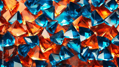 diamonds blue and orange colors beautiful abstract background 