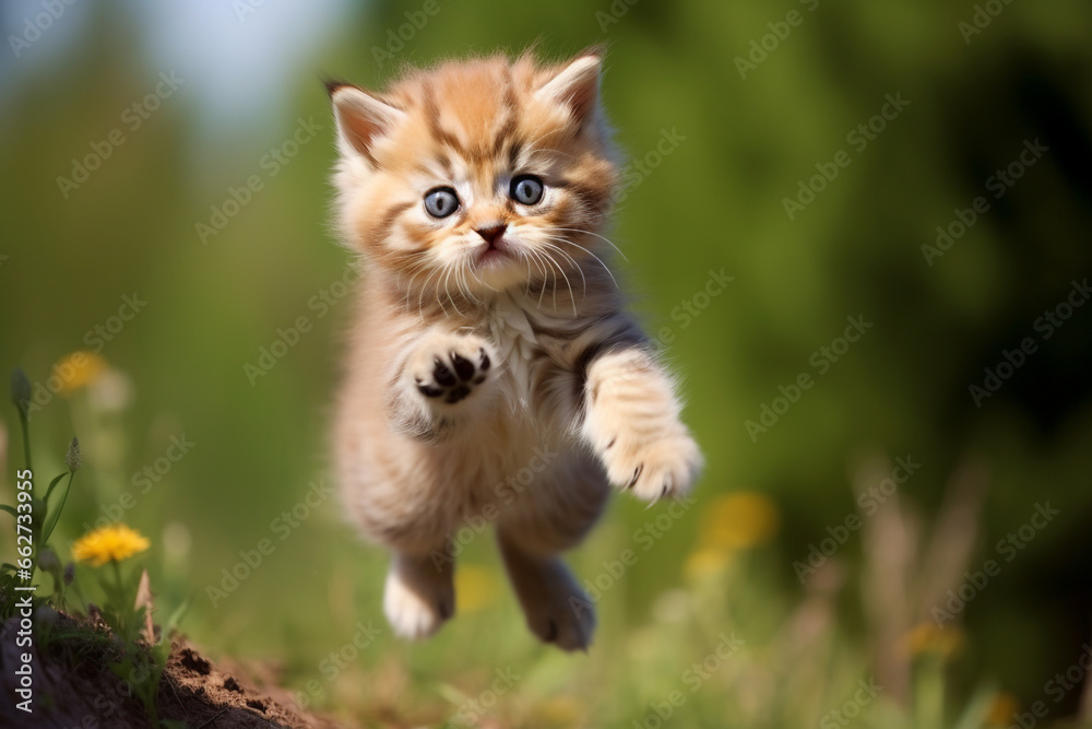 Cute Cat Jumping, Happy Cat.