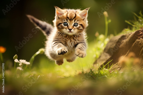 Cute Cat Jumping, Happy Cat.