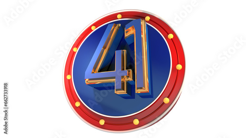 Free Download Blue 3d number 41 on round shape  - GFXLoad