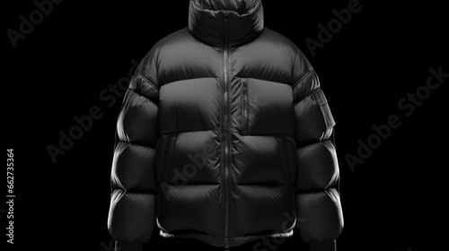 Black puffer jacket photo