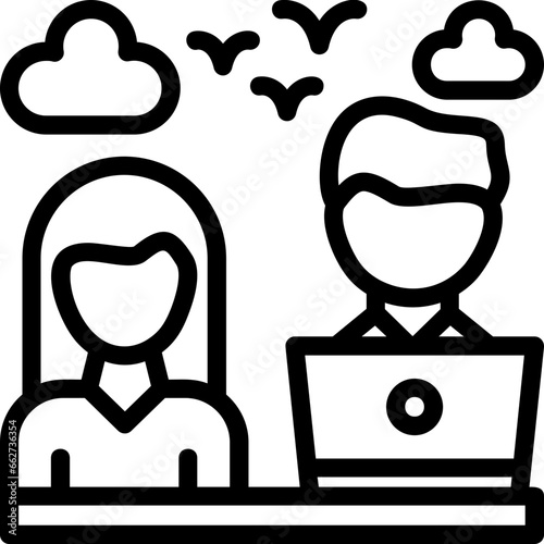 Remote coworker Icon