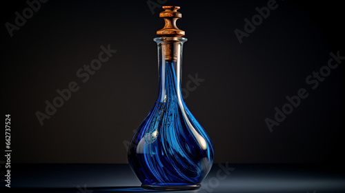 Blue cocktail bottle