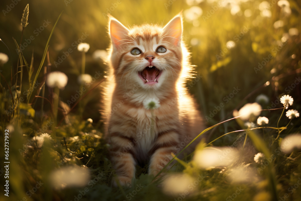 Obraz premium Cute Cat, Happy Cat.