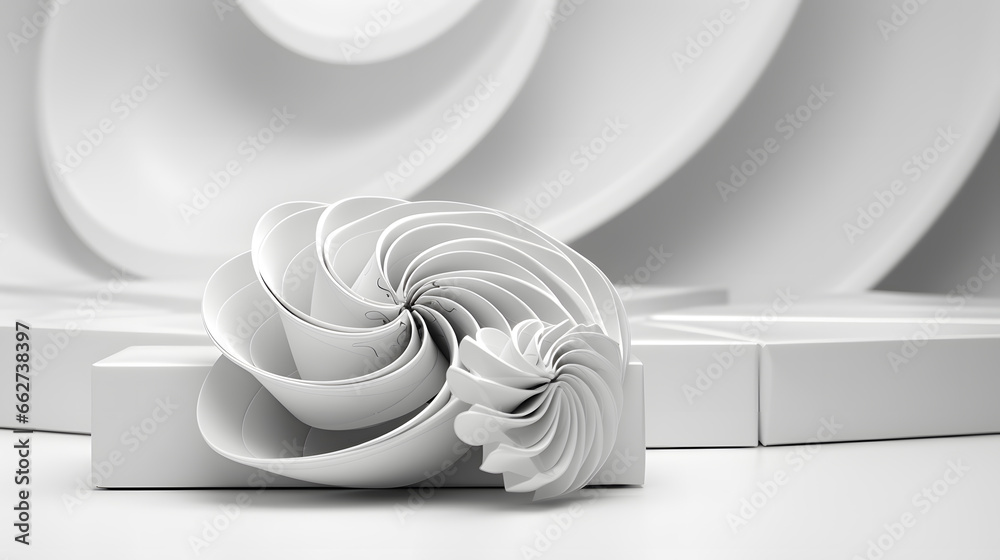 Obraz premium Christmas gift wrapping, Birthday present, fractal, 3D, white background