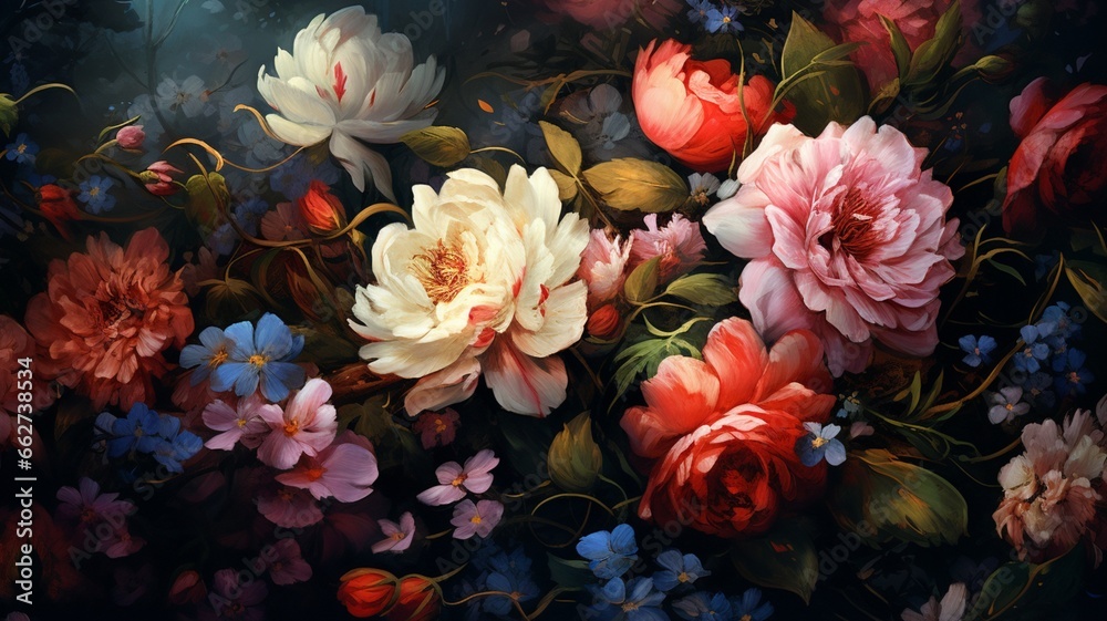 Beautiful flower acrylic painting ideas wallpaper picture Ai generated art