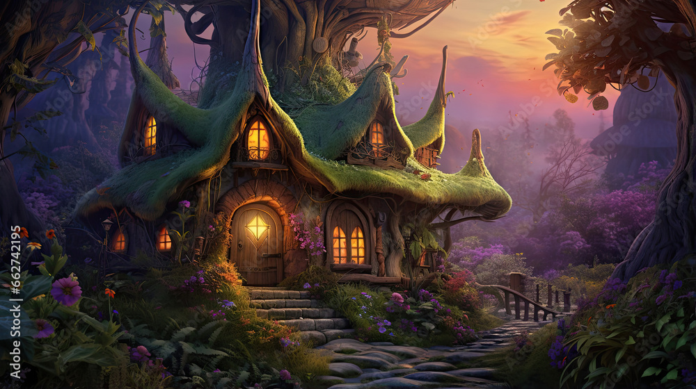 Fototapeta premium Witch's Forest Cottage