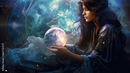 Witch's Crystal Ball Gazing