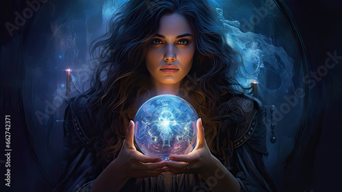 Witch's Crystal Ball Gazing