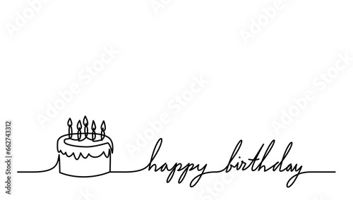 birthday cake with candles and happy birth day letter text phrase for invitation card