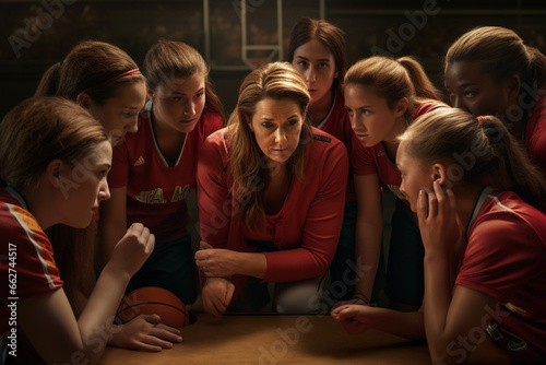 photo of women She coached a girls' basketball team, teaching teamwork and sportsmanship