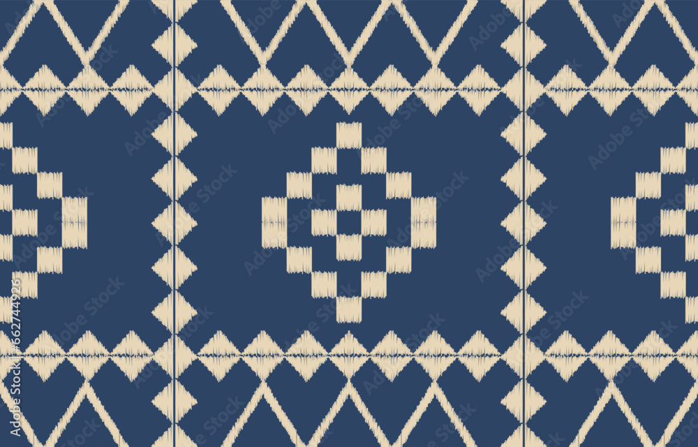 Ethnic abstract ikat art. Aztec ornament print. geometric ethnic pattern seamless  color oriental.  Design for background ,curtain, carpet, wallpaper, clothing, wrapping, Batik, vector illustration.