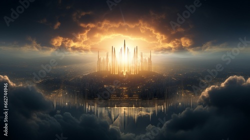 City with castle background medieval town wallpaper image Ai generated art © Manik007
