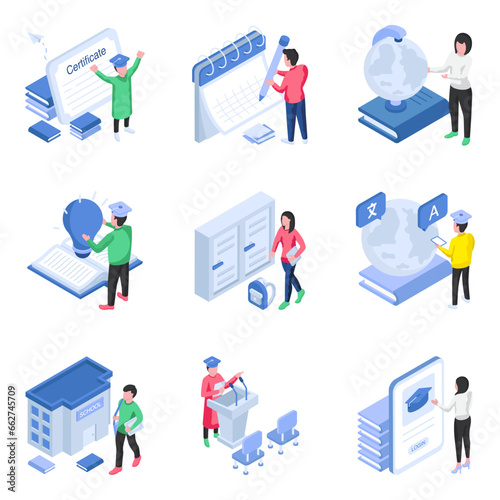 Set of Learning Flat Illustrations

