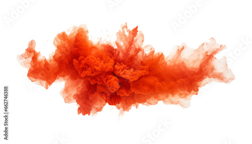 orange smoke isolated on transparent background cutout
