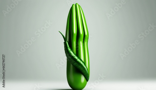 Green chilli fresh dreamstime white background image Ai generated art