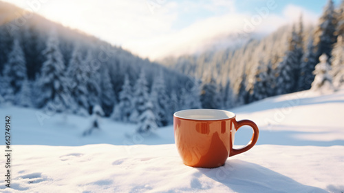 Coffee cup winter snow season