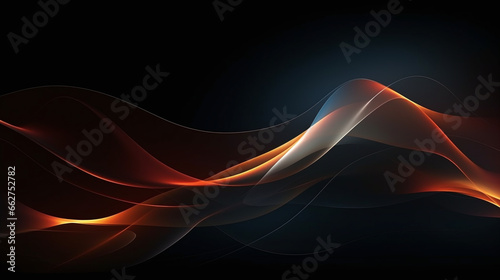 Dark background with stylishly designed orange and blue rippling waves