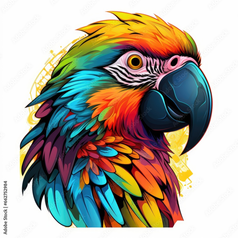 Obraz premium Colorful parrot preens its feathers