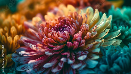 Vibrant chrysanthemum blossom, a gift of nature beauty in summer generated by AI