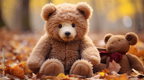 Adorable Pair of Teddy Bears Cuddling Together © Kiss