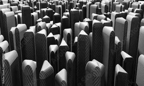3d illustration of generic city