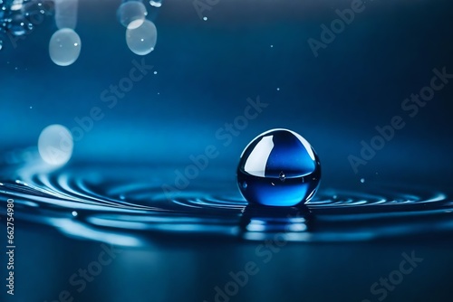 water drop on blue