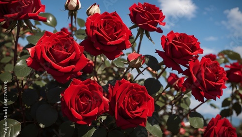 photo of beautiful roses in the garden made by AI generative  