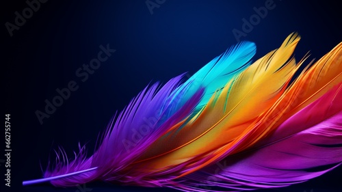 Feathers minimalism bright colors high resolution image Ai generated art