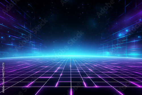 Colorful futuristic neon line technology introduction background - illustration 3d graphic technology background concept, abstract back ground