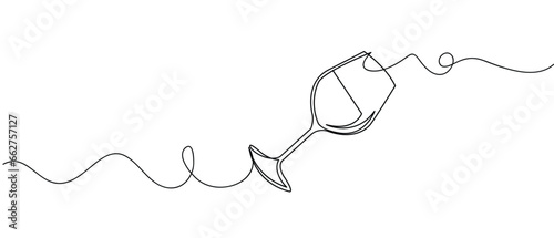 wine bottle and glass line art style illustration vector eps 10