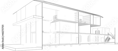 3D illustration of building project
