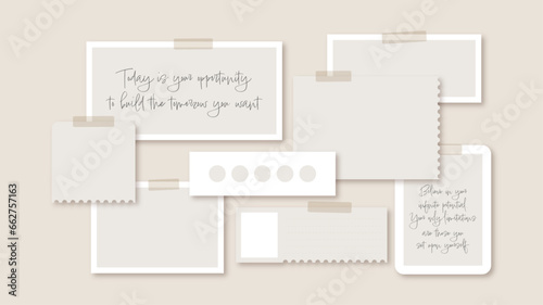 Vector photo collage template moodboard pictures grids vector illustration
