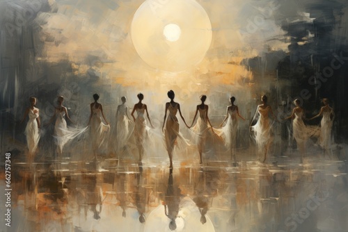 Graceful moonlit dancers, moving in perfect synchrony with the celestial rhythms - Generative AI © Sidewaypics
