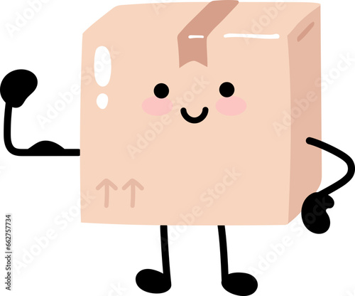 Kawaii cardboard strong illustration