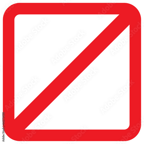 Access denied, prohibition, forbidden, stop or no sign vector icon. Red color, square shape empty flat sign for mobile concept, web design, video usage. Glyph icon, symbol, clip art. Free Download Access denied, prohibition, forbidden, stop or no sign vector icon. Red color, square shape empty flat sign for mobile concept, web design, video usage. Glyph icon, symbol, clip art. - GFXLoad