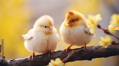 Cute two small chicken © Little