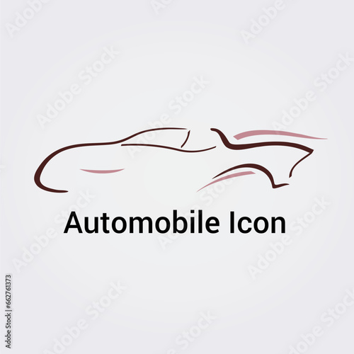Icône Logo Illustration Pictogramme Voiture Automobile Silhouette Profil dynamique Design moderne Couleurs Vecteur