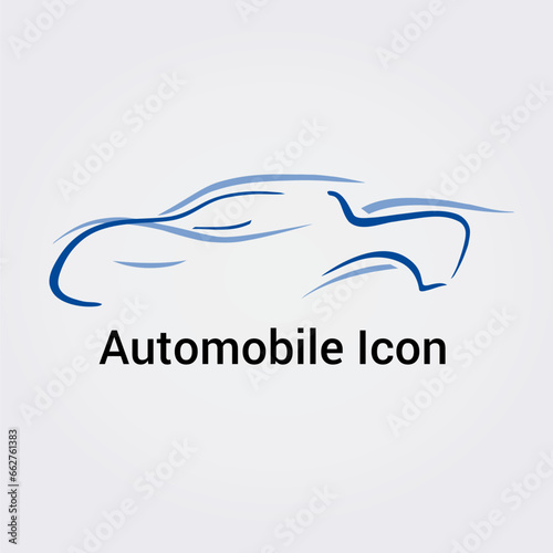 Icône Logo Illustration Pictogramme Voiture Automobile Silhouette Profil dynamique Design moderne Couleurs Vecteur