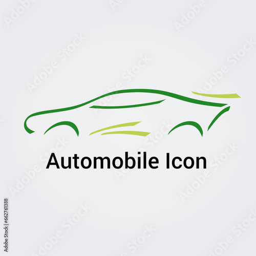 Ic  ne Logo Illustration Pictogramme Voiture Automobile Silhouette Profil dynamique Design moderne Couleurs Vecteur