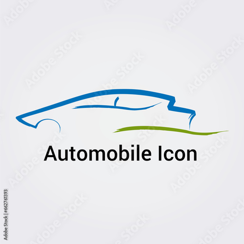 Icône Logo Illustration Pictogramme Voiture Automobile Silhouette Profil dynamique Design moderne Couleurs Vecteur