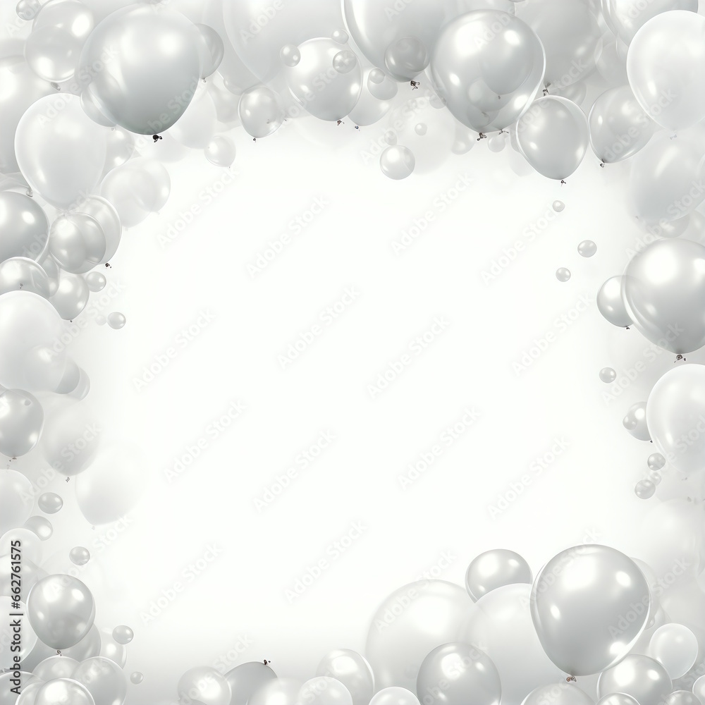 Shiny Smoke Balloon Frame of Invitation Card Design Template with White Background. Shiny Smoke Balloon Frame of Invitation Card Design Template with White Background.
