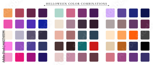Helloween palette. Trend color palette guide template. An example of a color palette. Forecast of the future color trend. Match color combinations. Vector graphics. Eps 10.