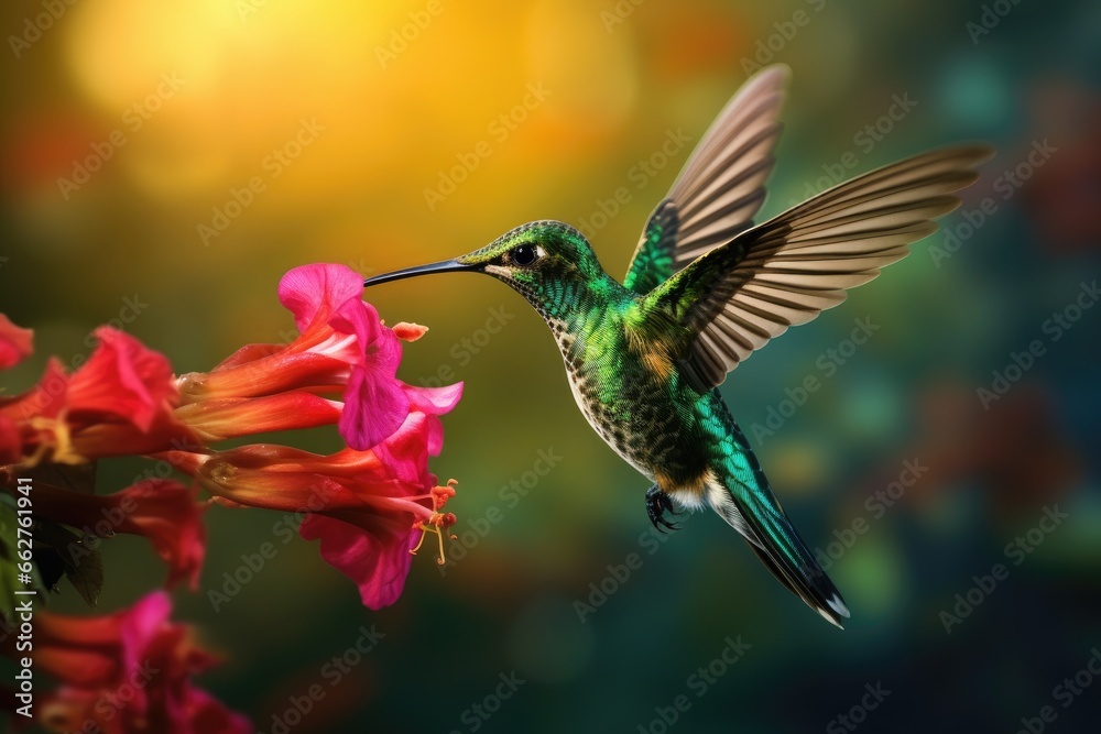 beautiful colorful colibri bird in nature landscape beautiful colorful colibri bird in nature landscape
