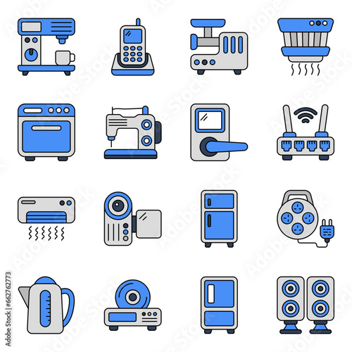 Pack of Gadgets Flat Icons

