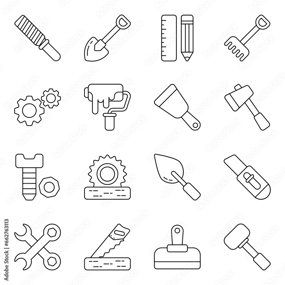 Set of Equipment line Icons
Set of Equipment line Icons