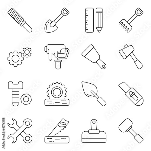 Set of Equipment line Icons

