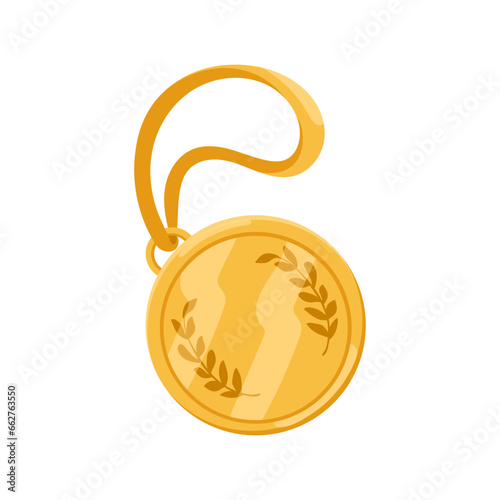 First place medal. Gold medal. Vector illustrations isolated on white background.