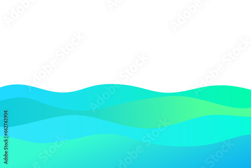 Blue Green Waves Water Liquid Element Vector Background Abstract Gradient Curve Wavy Border Frame Wallpaper Presentation Education Business Design Ocean Sea Flat Normal Simple