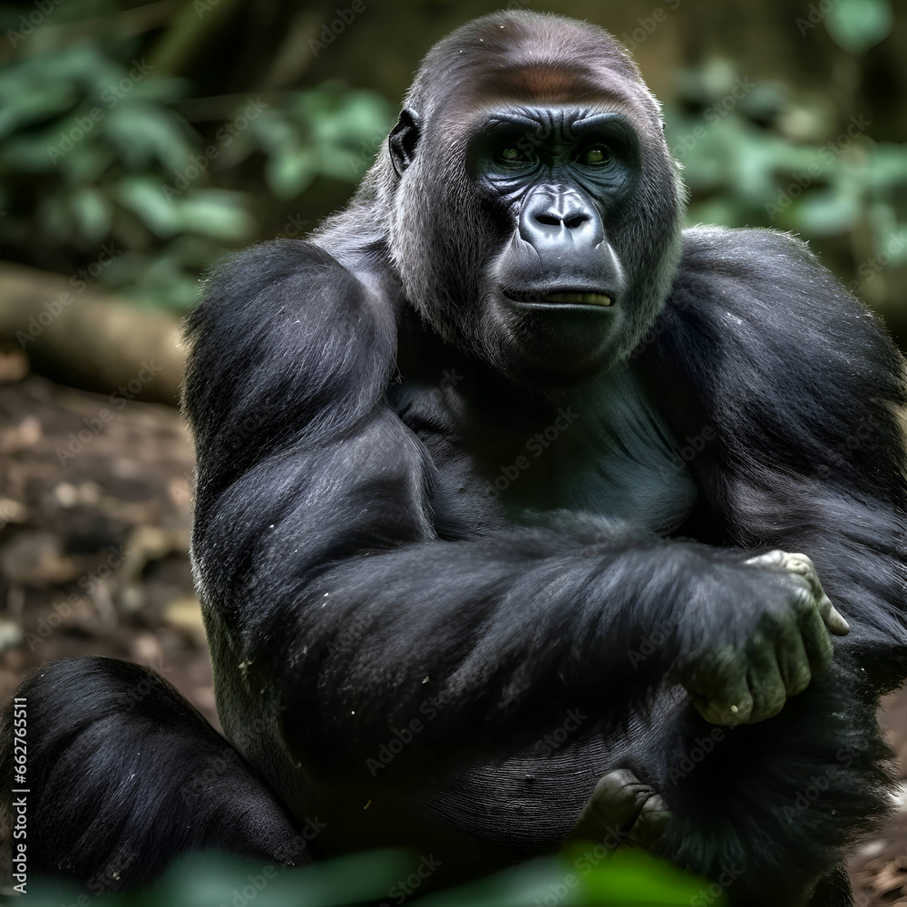 Portrait of a western lowland gorilla- Gorilla gorilla gorilla